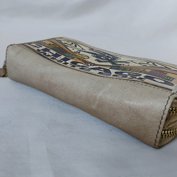 Women's Large Vintage Embossed Leather Chicago White Sox Wallet MLB Baseball Y2K - Picture 6 of 14